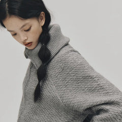 Ash wrapped lapel wool sweater jacket - MEIMMEIM(メイムメイム)