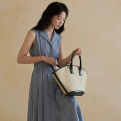 Blue long skirt dress feminine sleeveless dress - MEIMMEIM(メイムメイム)