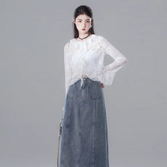 Cool Angelica off - shoulder design lace cardigan - MEIMMEIM(メイムメイム)