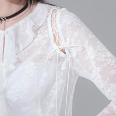 Cool Angelica off - shoulder design lace cardigan - MEIMMEIM(メイムメイム)