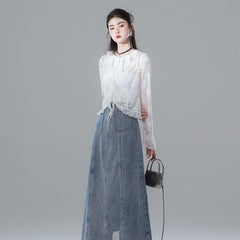 Cool Angelica off - shoulder design lace cardigan - MEIMMEIM(メイムメイム)