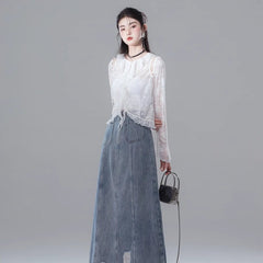 Cool Angelica off - shoulder design lace cardigan - MEIMMEIM(メイムメイム)