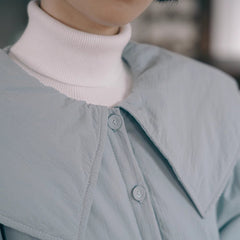 Fog blue soft fufu cotton coat small - MEIMMEIM(メイムメイム)