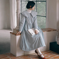 Fog blue soft fufu cotton coat small - MEIMMEIM(メイムメイム)