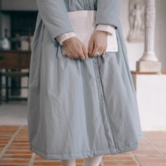 Fog blue soft fufu cotton coat small - MEIMMEIM(メイムメイム)