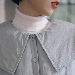 Fog blue soft fufu cotton coat small - MEIMMEIM(メイムメイム)