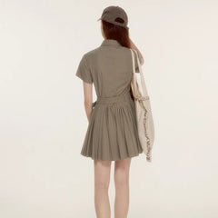 Informal academyolive green cool polo shirt dress - MEIMMEIM(メイムメイム)