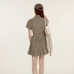 Informal academyolive green cool polo shirt dress - MEIMMEIM(メイムメイム)