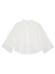 Off - white collar shirt thin loose texture shirt - MEIMMEIM(メイムメイム)