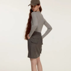 Silver Butterfly Embroidery Light Gray Wool Knitted Top - MEIMMEIM(メイムメイム)