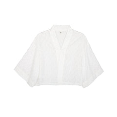 Well Cut White Mesh Long Sleeve Cardigan - MEIMMEIM(メイムメイム)