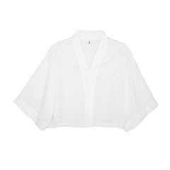 Well Cut White Mesh Long Sleeve Cardigan - MEIMMEIM(メイムメイム)