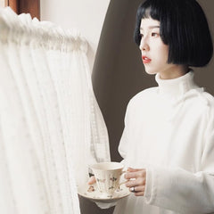 White gauze skirt is cute mid - length pleated dress - MEIMMEIM(メイムメイム)