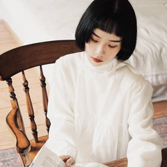 White gauze skirt is cute mid - length pleated dress - MEIMMEIM(メイムメイム)