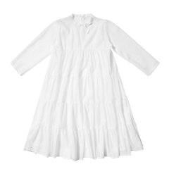 White gauze skirt is cute mid - length pleated dress - MEIMMEIM(メイムメイム)