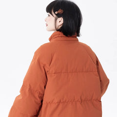 Wool Stand Collar Lace - Up White Duck Down Jacket - MEIMMEIM(メイムメイム)