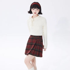 Beige small turtleneck sweater velvet long-sleeved bottoming top - MEIMMEIM(メイムメイム)