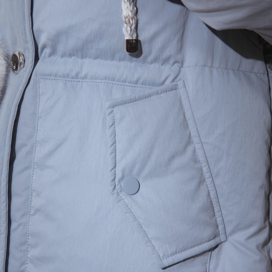 Blue gray, enveloping 90 white duck down jacket - MEIMMEIM(メイムメイム)