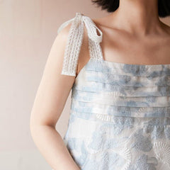Blue-white camisole vest bows cord tie dress - MEIMMEIM(メイムメイム)