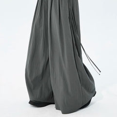 Dark gray wrinkled I-pleated wide-leg pants - MEIMMEIM(メイムメイム)
