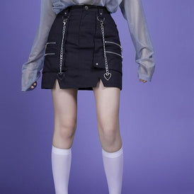 dark street performance chain A-line skirt - ANM CHANNEL