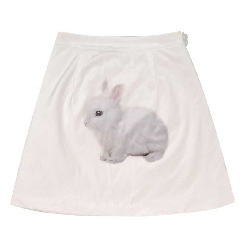 Descends bunny print quilted velvet short skirt - MEIMMEIM(メイムメイム)
