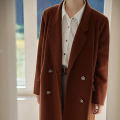 Double-sided woolen coat French retro loose mid-length coat - ANM CHANNEL
