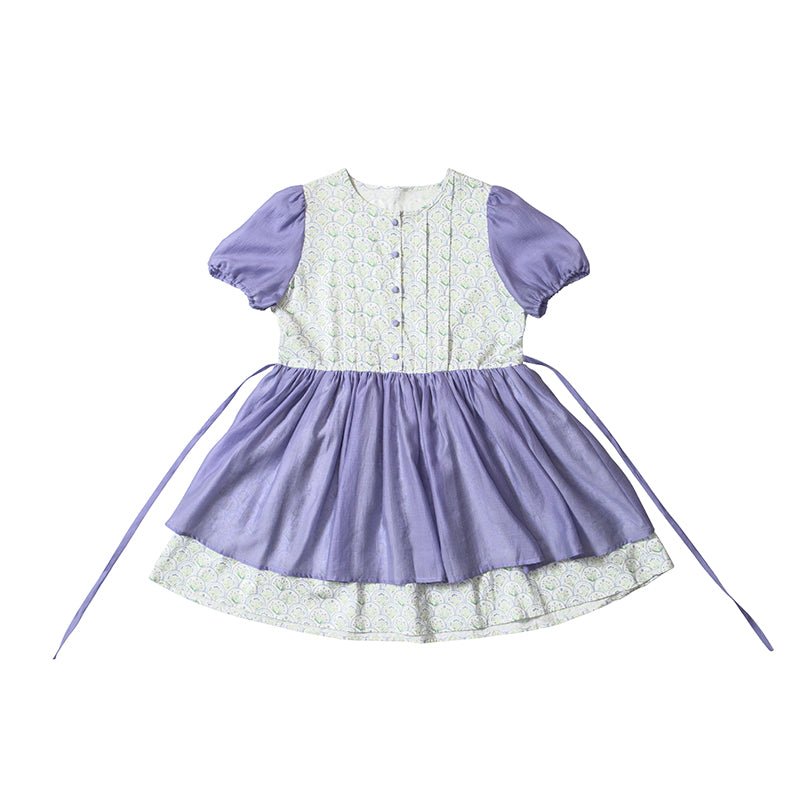 Dreamy purple iris flower waist dress - MEIMMEIM(メイムメイム)
