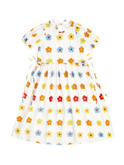 Flower print retro gathered onepiece - ANM CHANNEL