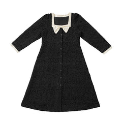 French girly square neck bow dress black skirt - MEIMMEIM(メイムメイム)