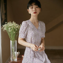 French small fresh tea break dress - MEIMMEIM(メイムメイム)