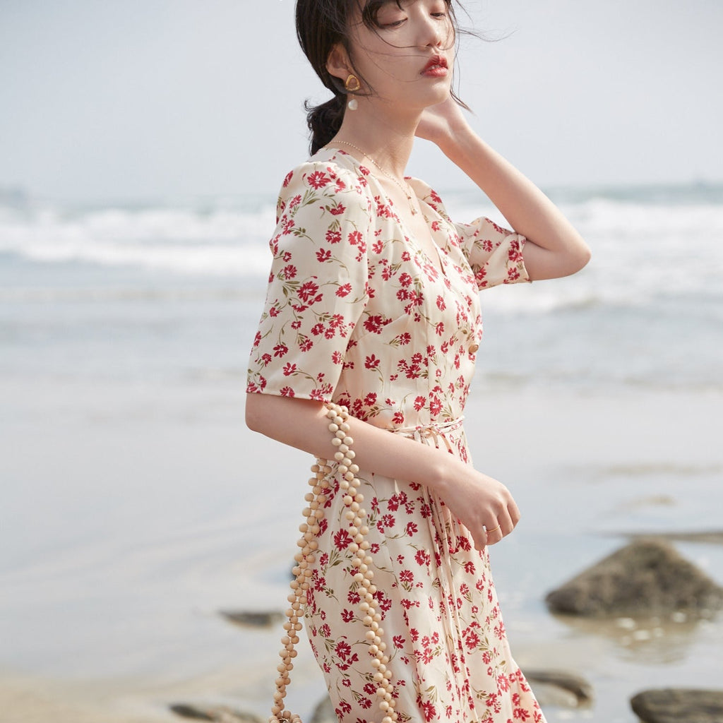 French tea break seaside holiday dress beach skirt - MEIMMEIM(メイムメイム)