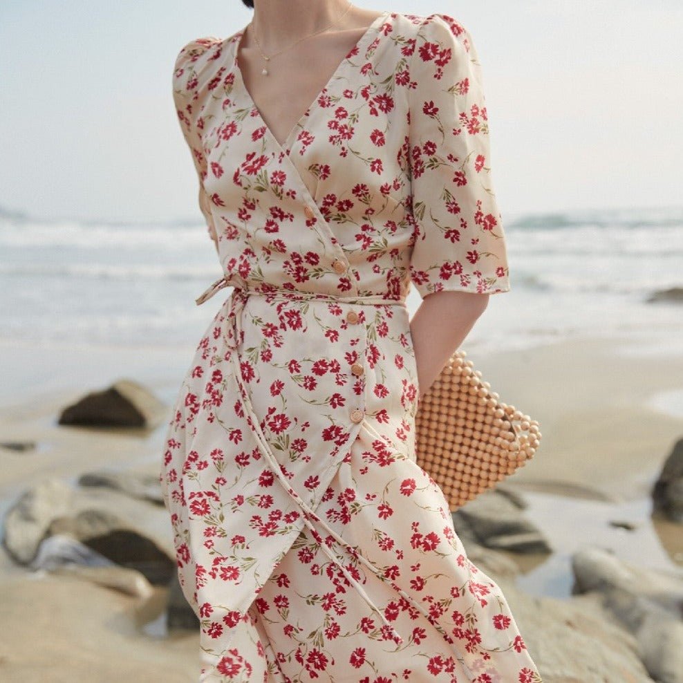 French tea break seaside holiday dress beach skirt - MEIMMEIM(メイムメイム)