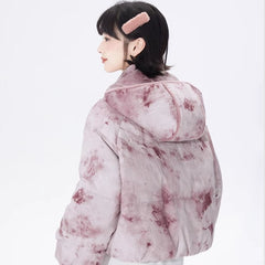Good tailoring tie-dye detachable hooded down jacket - MEIMMEIM(メイムメイム)
