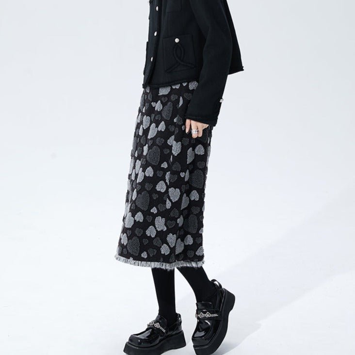 High Waist Mid-Length Retro A-line Skirt - MEIMMEIM(メイムメイム)