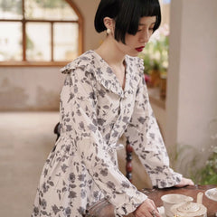 However Japanese style French rose print skirt - MEIMMEIM(メイムメイム)