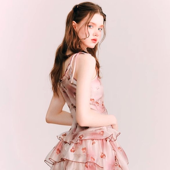 Iced Cherry Diess Frozen Cherry Dress - MEIMMEIM(メイムメイム)