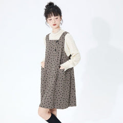 Knitted bow square neck tank top sleeveless dress - MEIMMEIM(メイムメイム)
