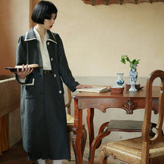Pre-shou gray retro wool coat - MEIMMEIM(メイムメイム)