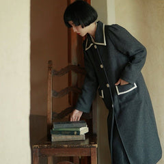 Pre-shou gray retro wool coat - MEIMMEIM(メイムメイム)