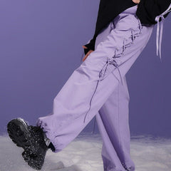Purple bow tie casual leggings pants - MEIMMEIM(メイムメイム)