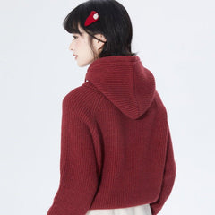 Red hooded sweater for christmas - MEIMMEIM(メイムメイム)