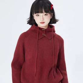 Red hooded sweater for christmas - MEIMMEIM(メイムメイム)