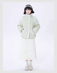 Rhombus quilted short 90 white duck down jacket - MEIMMEIM(メイムメイム)