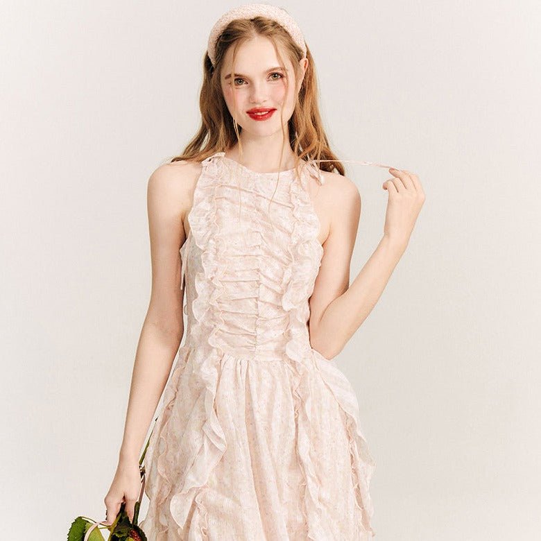 Rose Garden Fairy Dress Ribbon Lace Puff Sleeves - MEIMMEIM(メイムメイム)