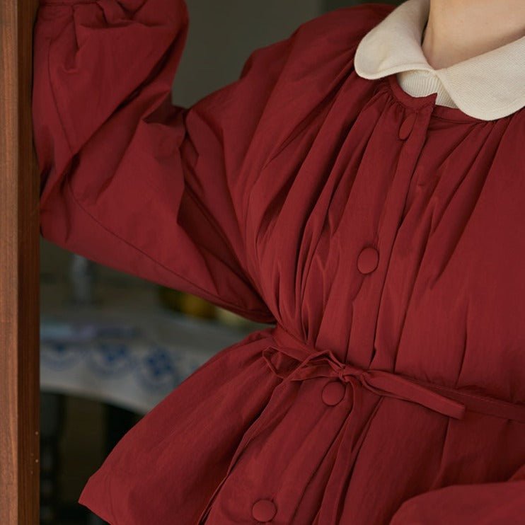 Round neck warm cotton clothing and cotton jacket - MEIMMEIM(メイムメイム)