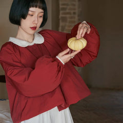 Round neck warm cotton clothing and cotton jacket - MEIMMEIM(メイムメイム)