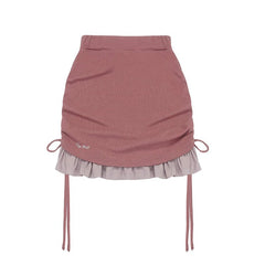 Slightly drunk dessert pink pure desire hollow skirt - MEIMMEIM(メイムメイム)