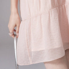 Soda grapefruit bow transparent shawl collar dress - MEIMMEIM(メイムメイム)