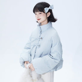 Stand collar short down jacket white duck down - MEIMMEIM(メイムメイム)